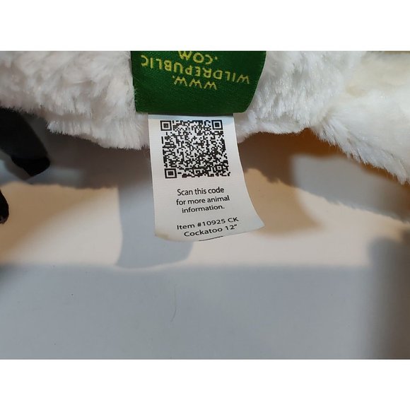 Wild Republic Cuddlekins Cockatoo Plush Stuffed Animal White Yellow 2014 12" NWT - Picture 8 of 9